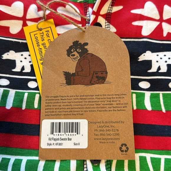 Lazy One Christmas Pajamas | Kid Flapjack Sweater Bear - Picture 9 of 9